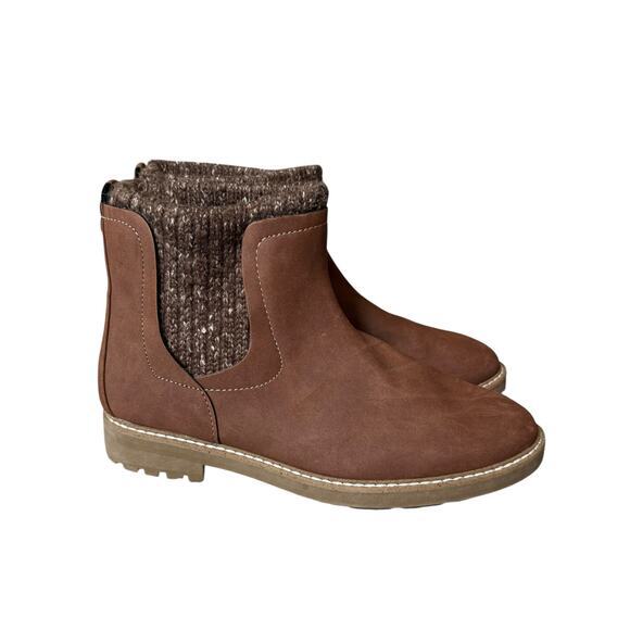 St. John's Bay Delvin Block Heel Booties Dark Cognac Brown Women's Size 11 - Picture 1 of 7